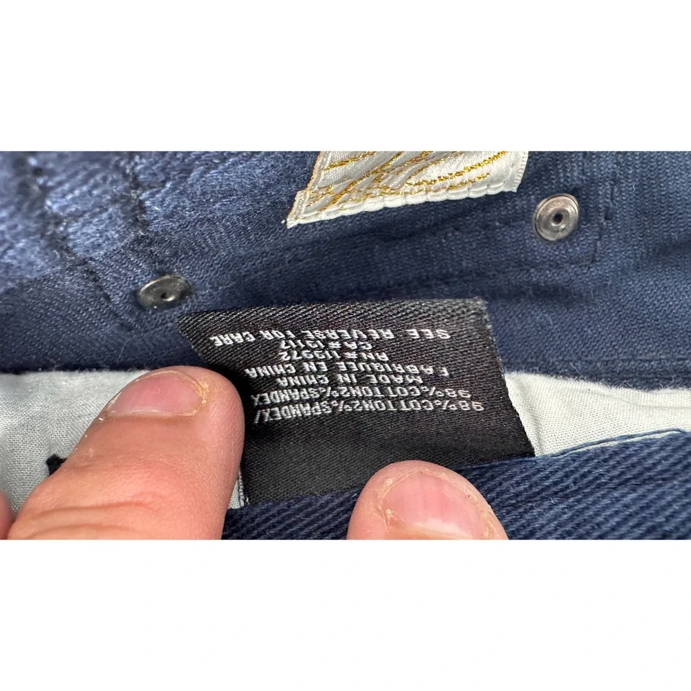 Parish Nation Jeans Mens 42 Navy Blue Distressed Patch Streetwear Denim Pants